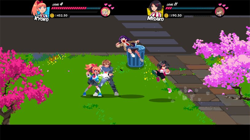 Kyoko and Misako taking out the trash