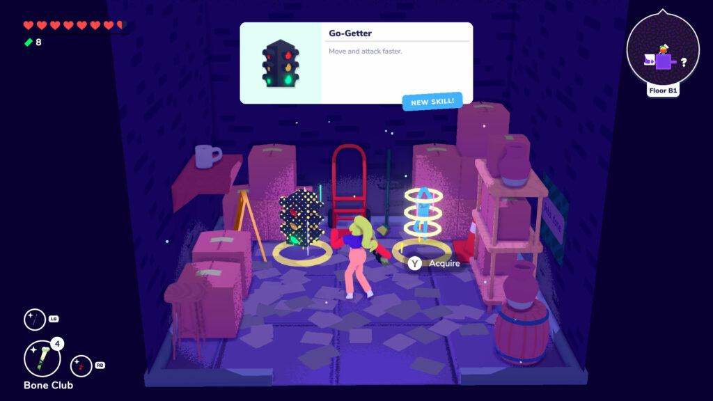 A look at a room with a power up in going under
