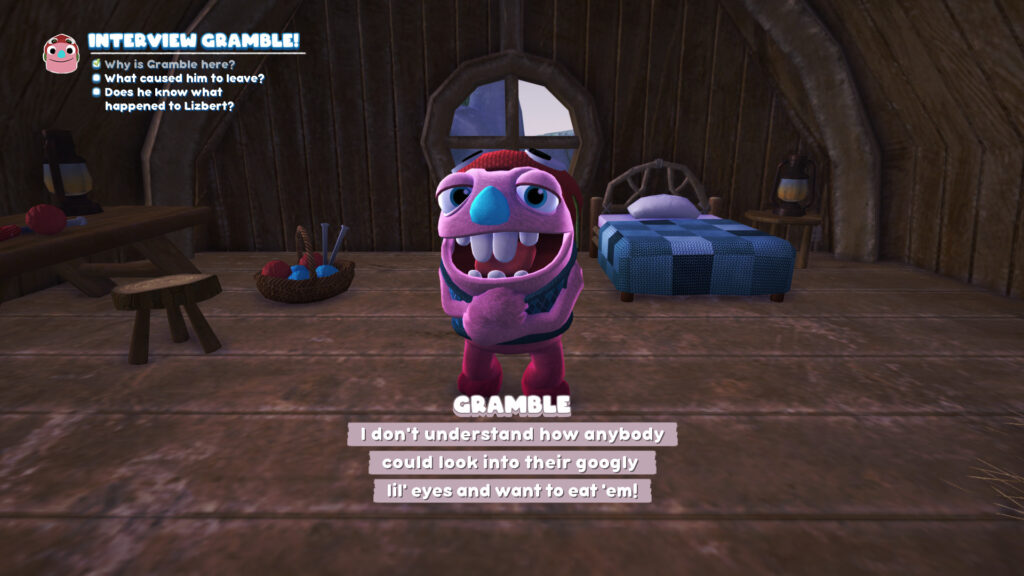 A look at gramble, a character in Bugsnax who loves the googly eyes! 