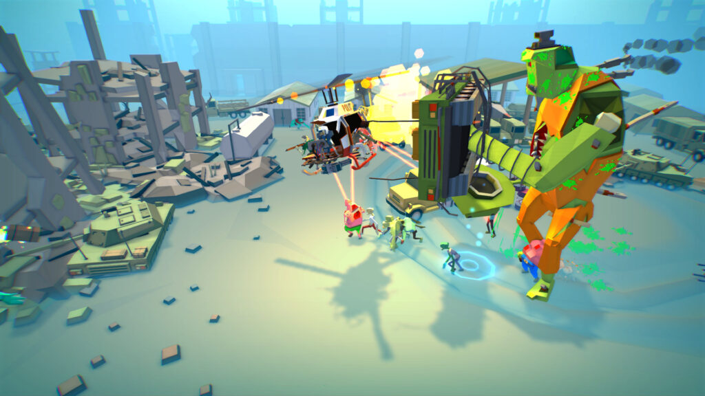 A large zombie carrying a car in Dustoff Z