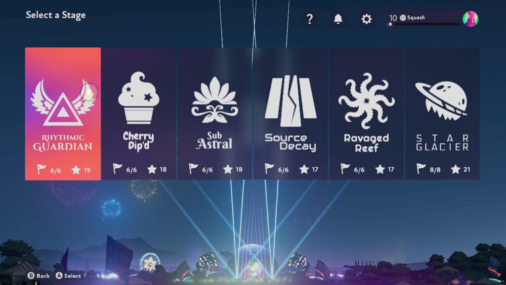 The stages available in the campaign