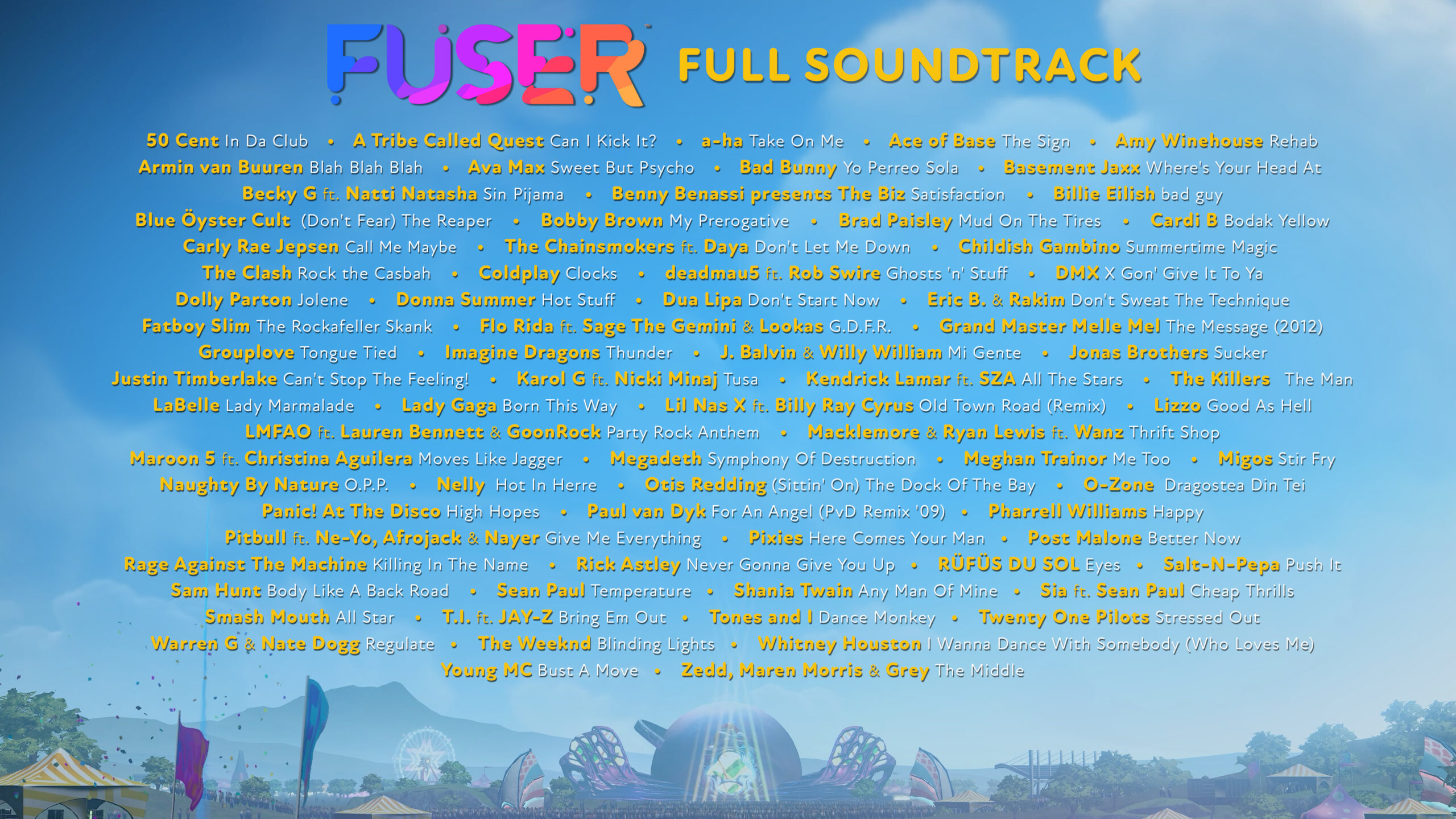 A look at some of the songs in Fuser