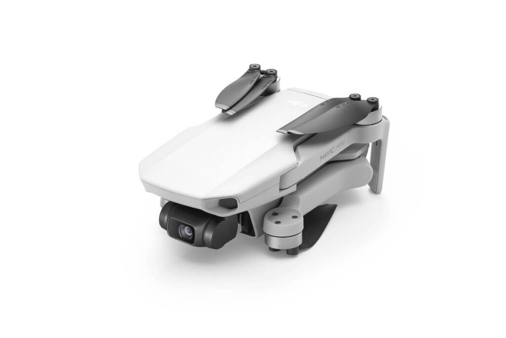 The small DJI Mavic Mini Drone folded up