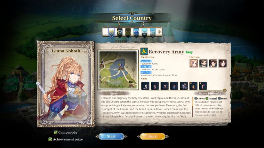 Game difficulty settings for The Heroic Legend of Eagarlnia