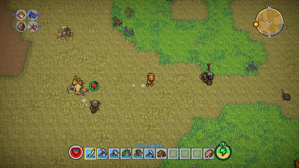 The character charges an Orc who's aiming an arrow at them.