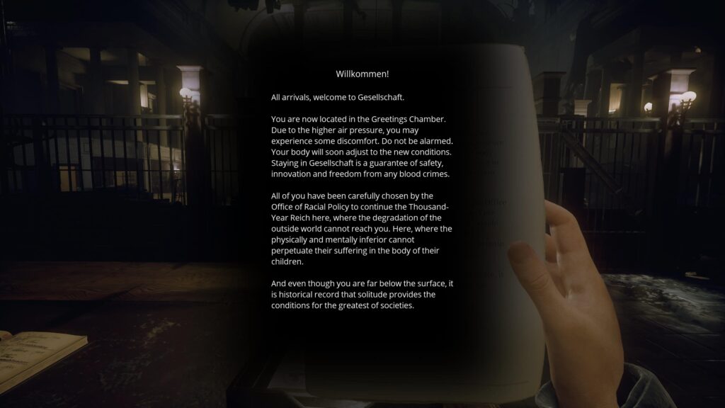 Reading a document.