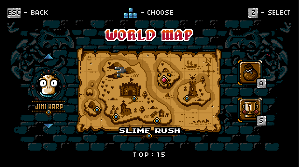The world map in Jet Set Knights