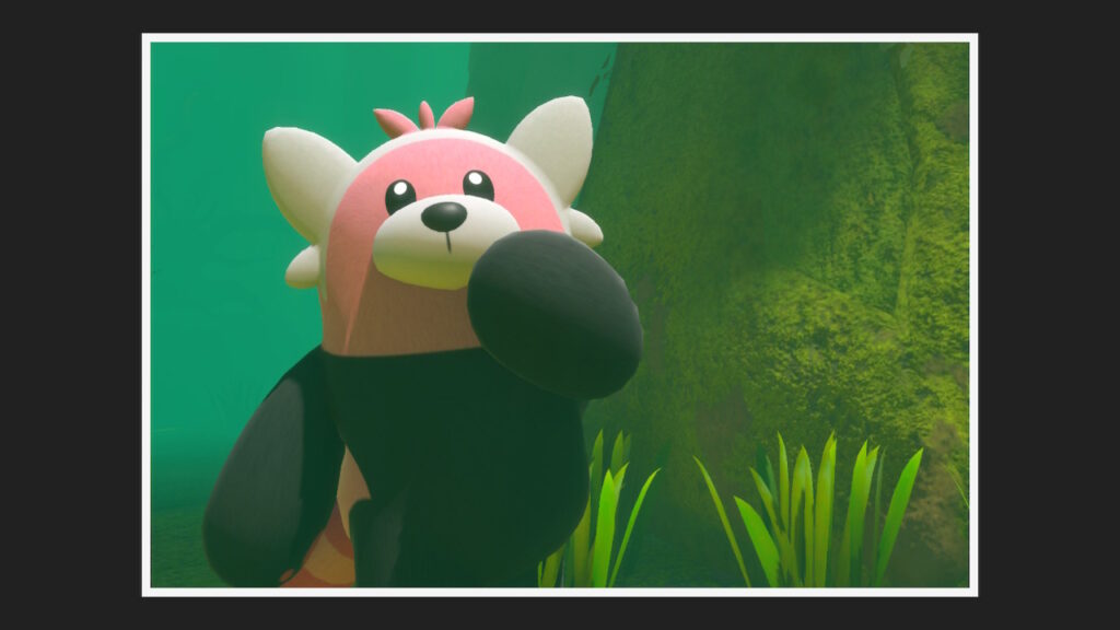 The Pokémon Bewear looking at the camera curiously