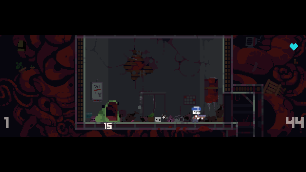 Massive frog opening its mouth while the player is turned away from the frog looking at the wall, where a passage has opened up.