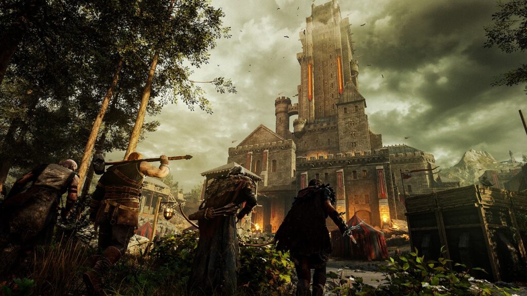 A towering fort building with the four main characters stealthily approaching through the undergrowth.
Hood: Outlaws & Legends Xbox One Review Rapid Reviews UK