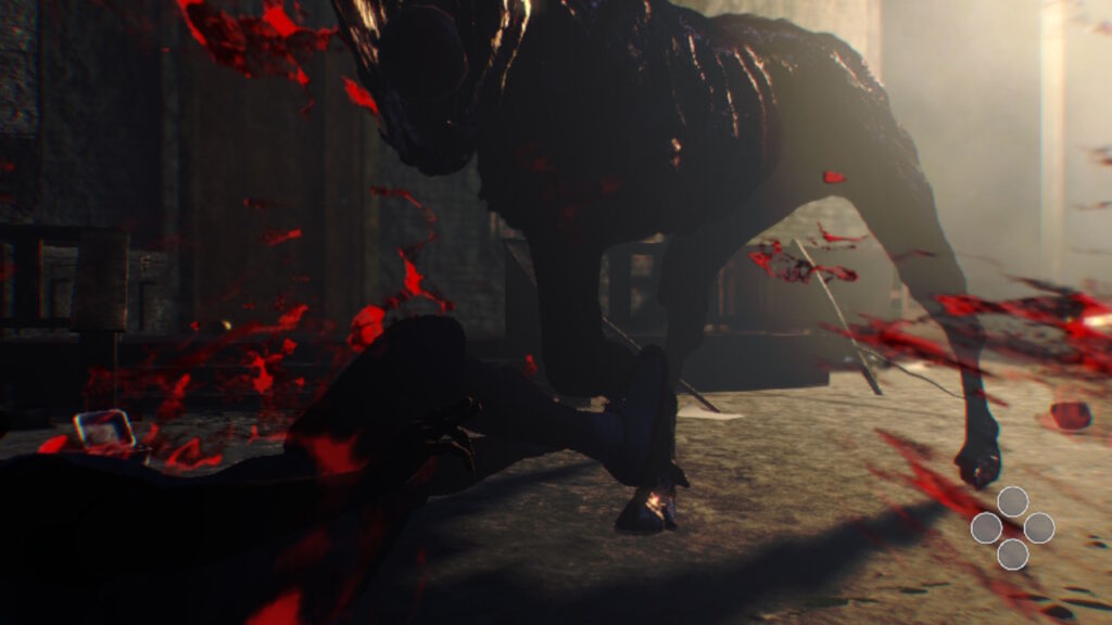 Animal attacking a character on the floor in Silver Falls Episode Prelude