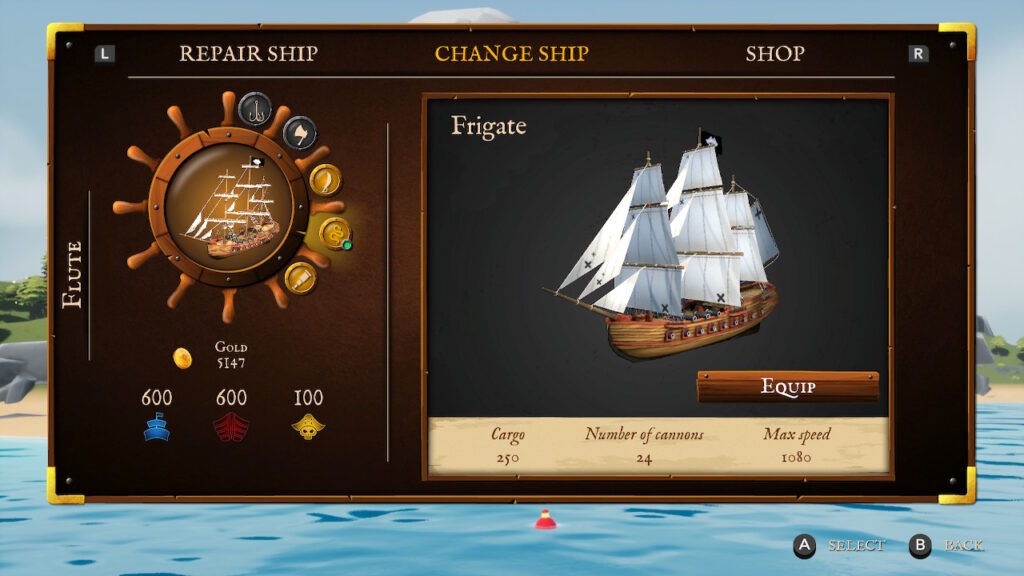 shows descriptions of the boat