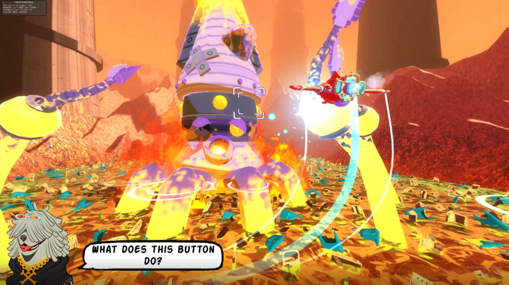A giant octopus-like machine attacks the Red Paw ship as it attempts to defeat it.
Astrodogs PC Review Rapid Reviews UK