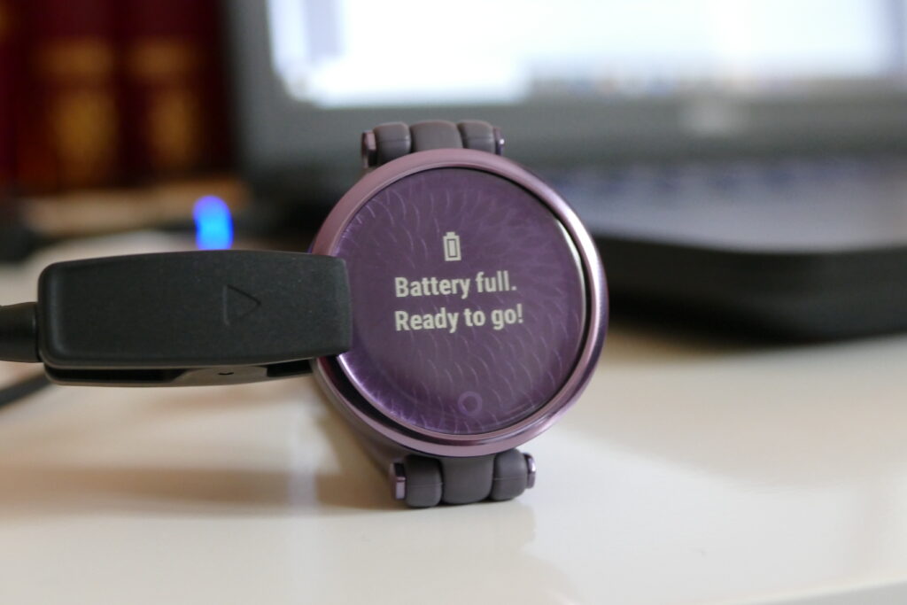 full battery message on Garmin Lily Sport