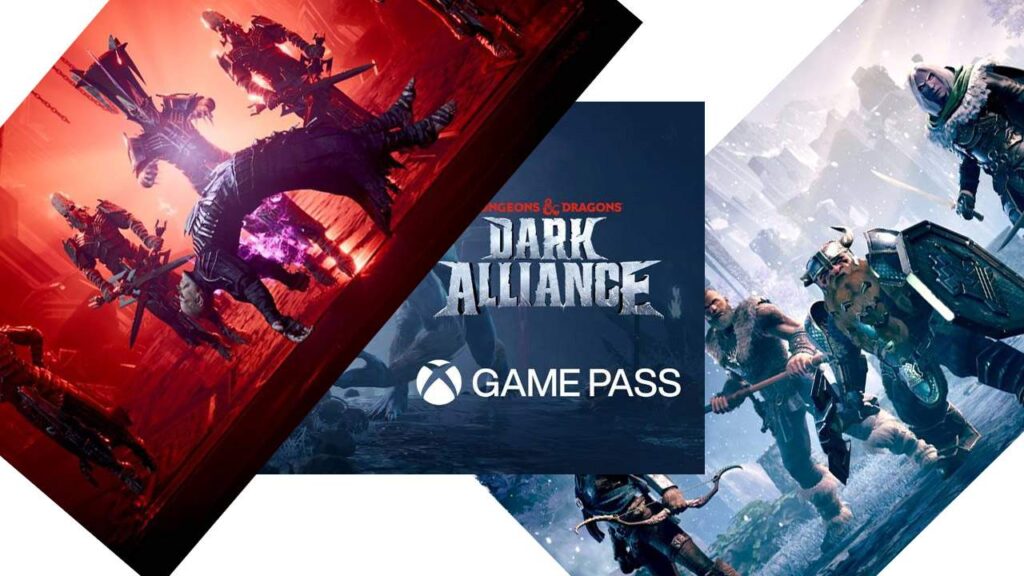 A graphic announcing Dungeons and Dragons Dark Alliance on Xbox Game Pass