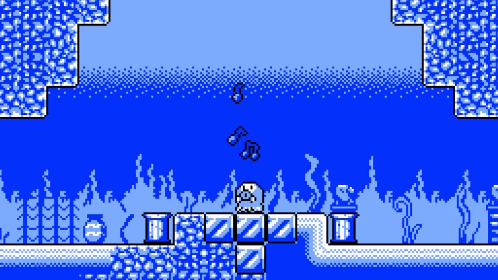 An octopus with musical notes above his head and under water in Save me Mr Tako
