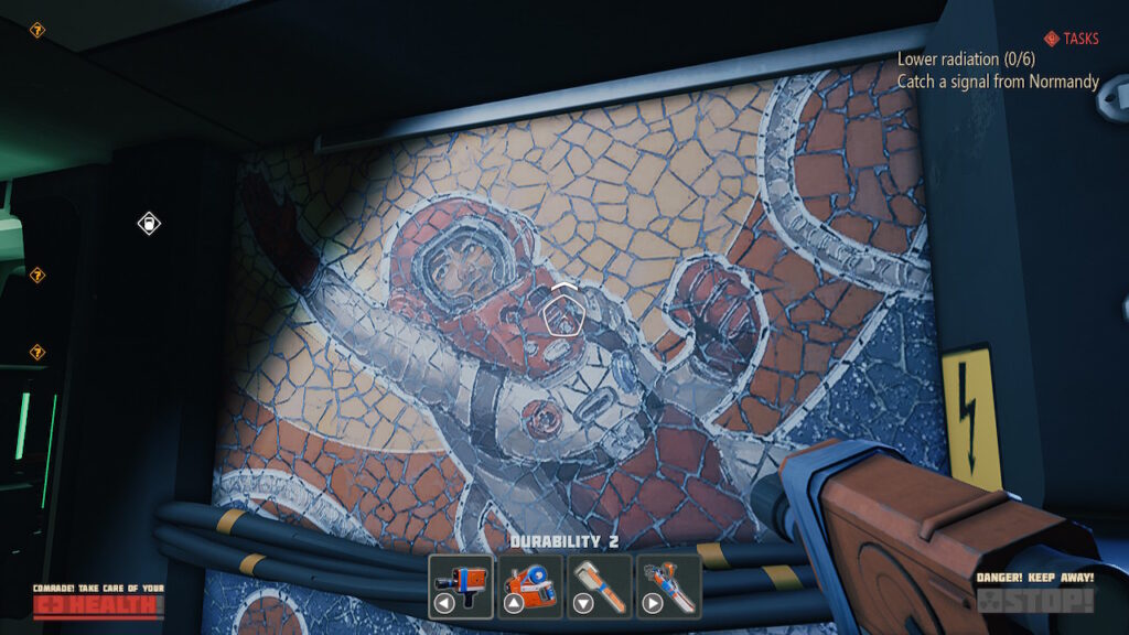 A mosaic of an astronaut