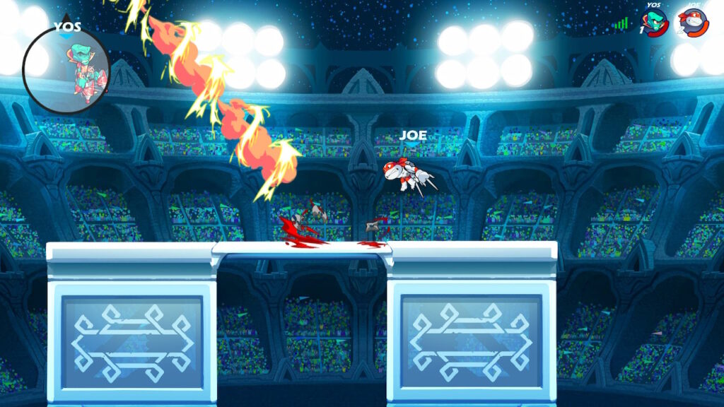 Lord Vraxx seen in the Magnifier off screen because of ninja stars Raphael threw.