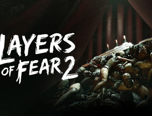 Key art for Layers of Fear 2 showing the game's logo as well as a ship sitting atop a pile of mannequins.