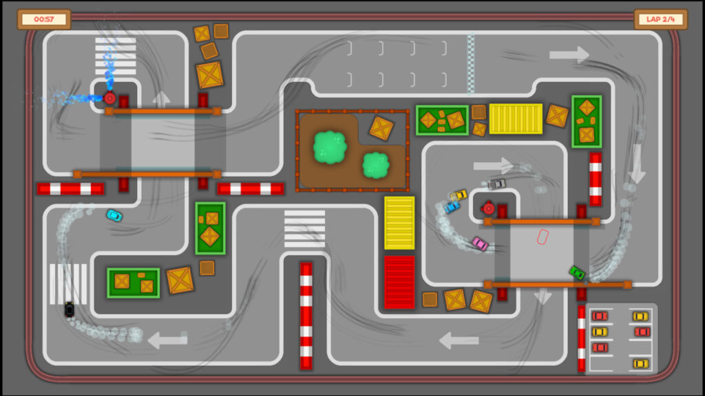 Screenshot of Total Arcade Racing showing multiple cars racing on a track that's full of tight bends and corners
