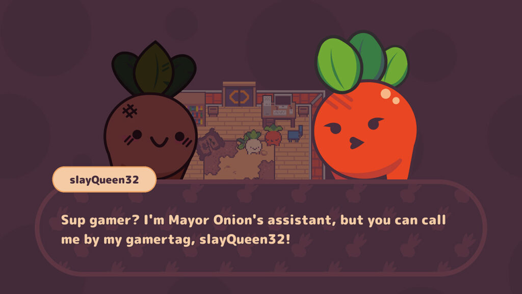 Turnip Boy Commits Tax Evasion example of dialogue.