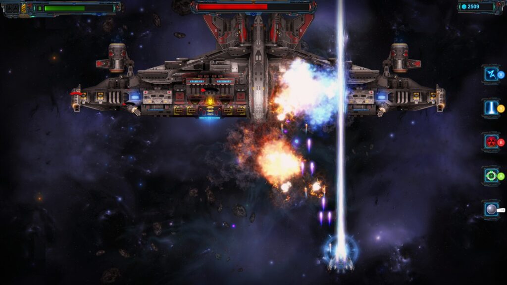 Incinerate bosses with your power-ups