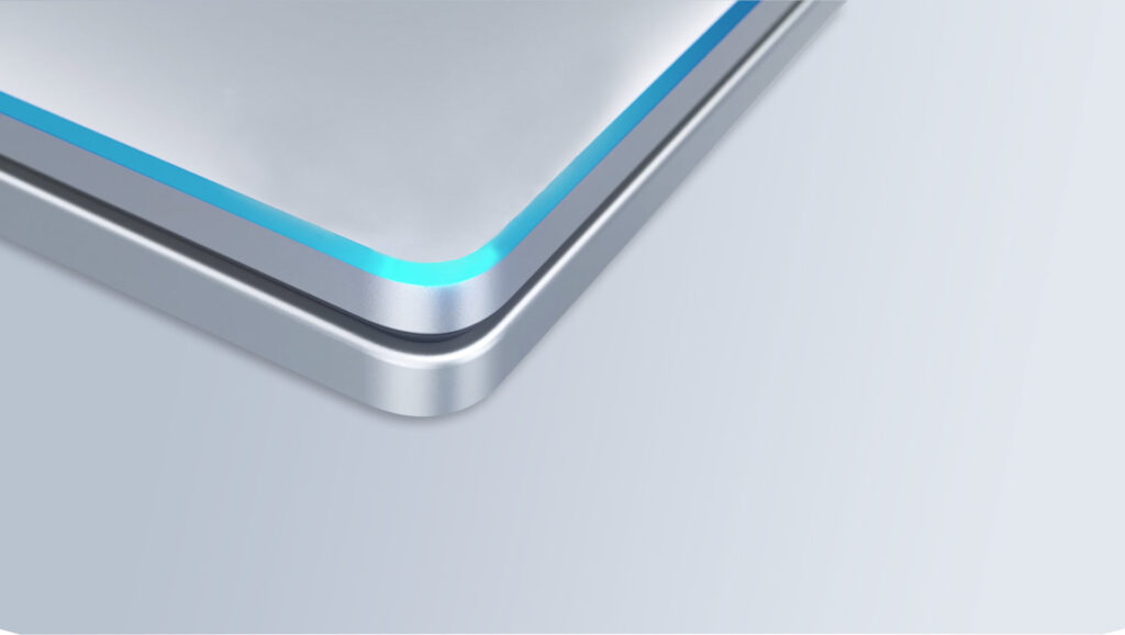 Image of the computer. Highlights the Azure Blue Chamfer