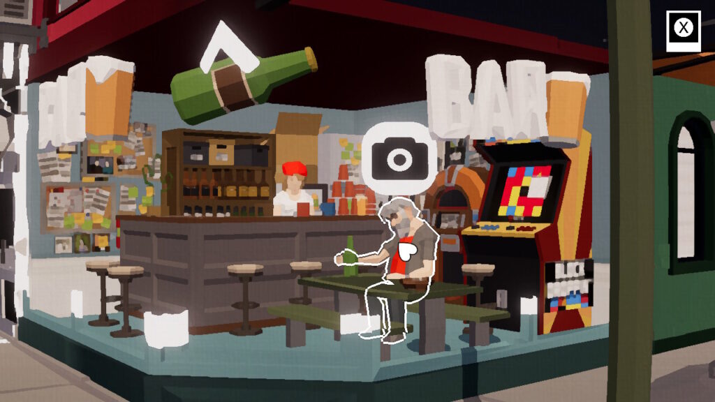 A bar with an old man drinking