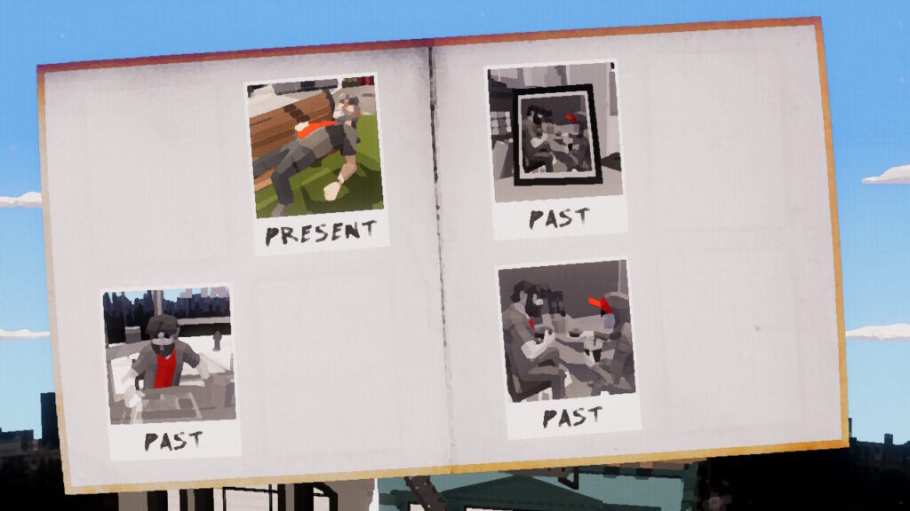 A scrapbook showing pictures from the past and present