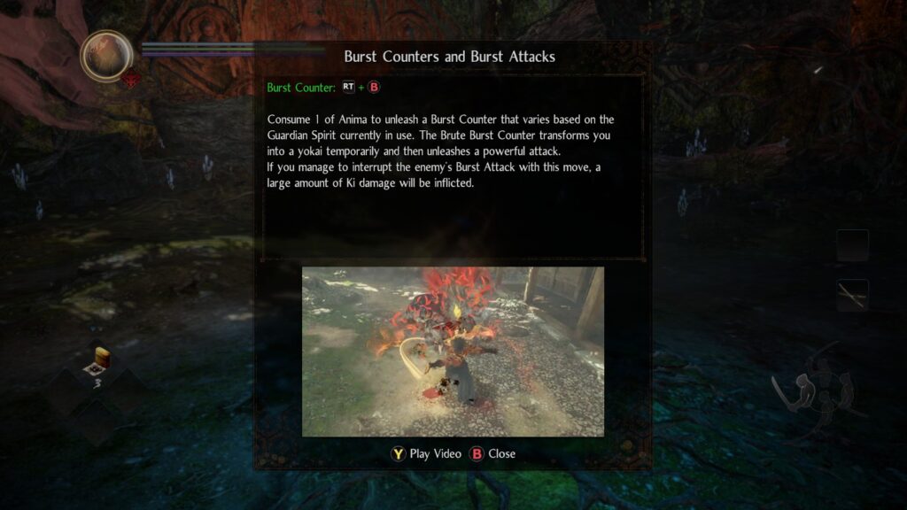 A description of the burst counter in Nioh 2 - The Complete Edition, image shows a character performing a burst counter