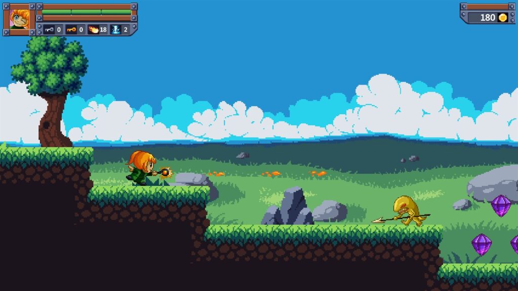 A character performing a magic attack to take down an enemy