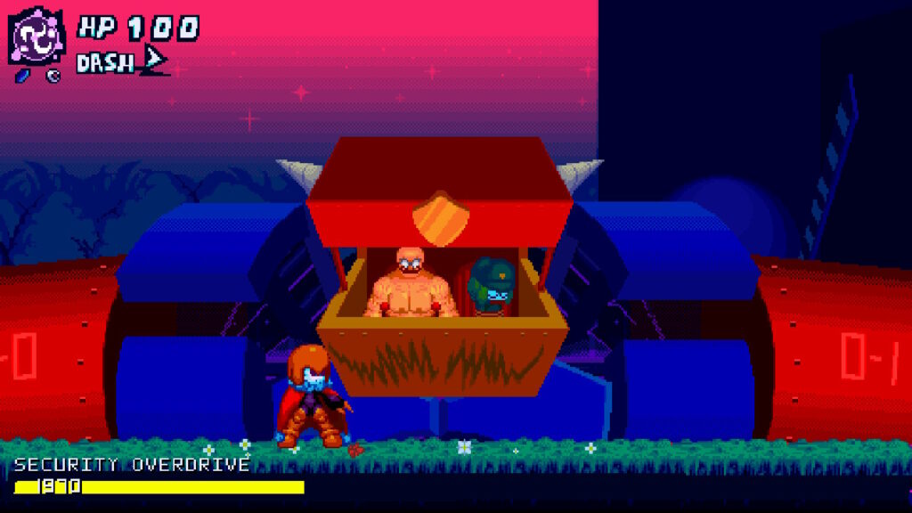 Zeta standing to the left of a police armored vehicle