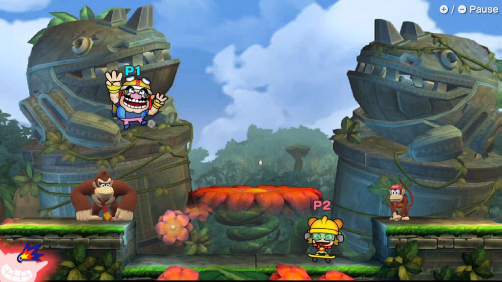 Crew members celebrate their victory with Donkey and Diddy Kong
