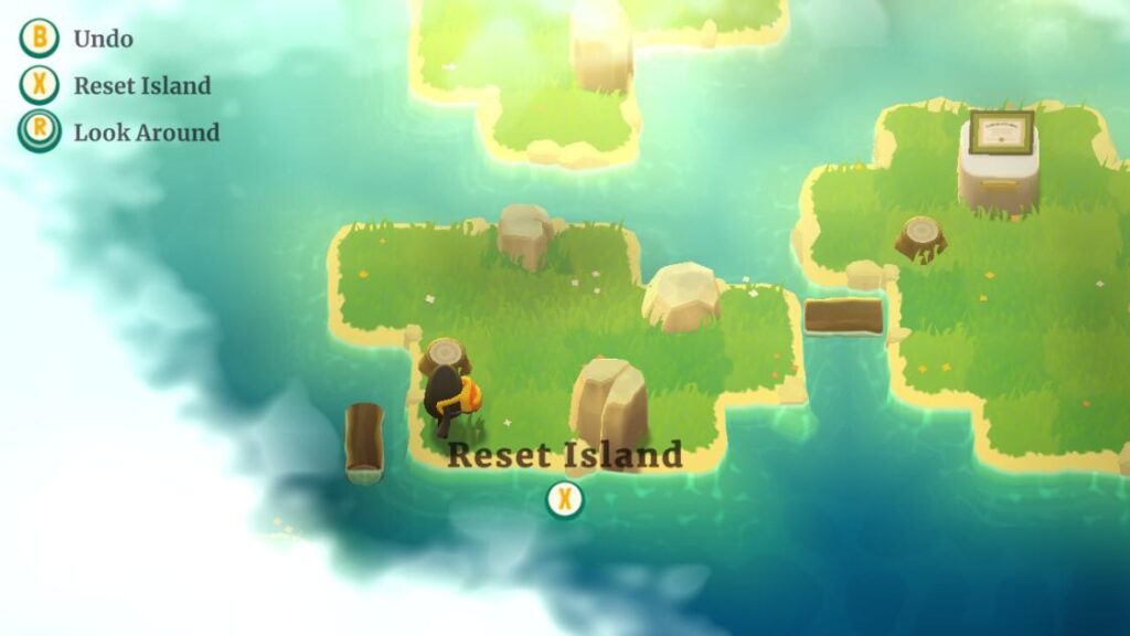 A pastel island with TEXT : Reset Island