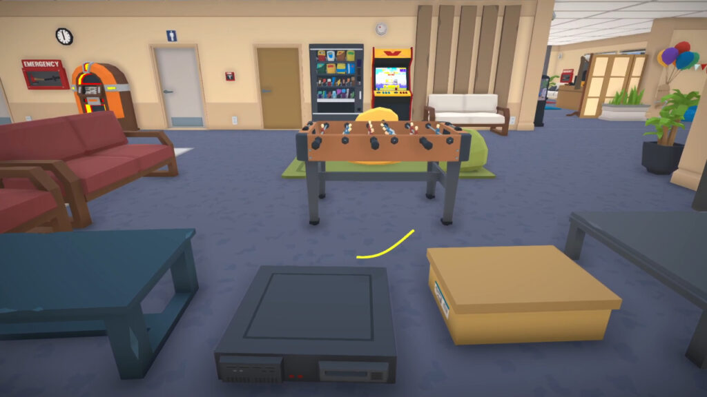 Freddy Spaghetti next to a foosball table in an office.
Freddy Spaghetti 2 PS5 Review for Rapid Reviews UK