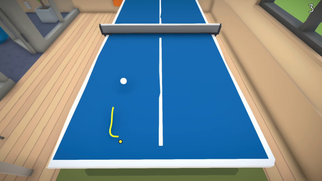 Freddy Spaghetti playing table tennis with a colleague from his office by sitting on the table.
Freddy Spaghetti 2 PS5 Review for Rapid Reviews UK