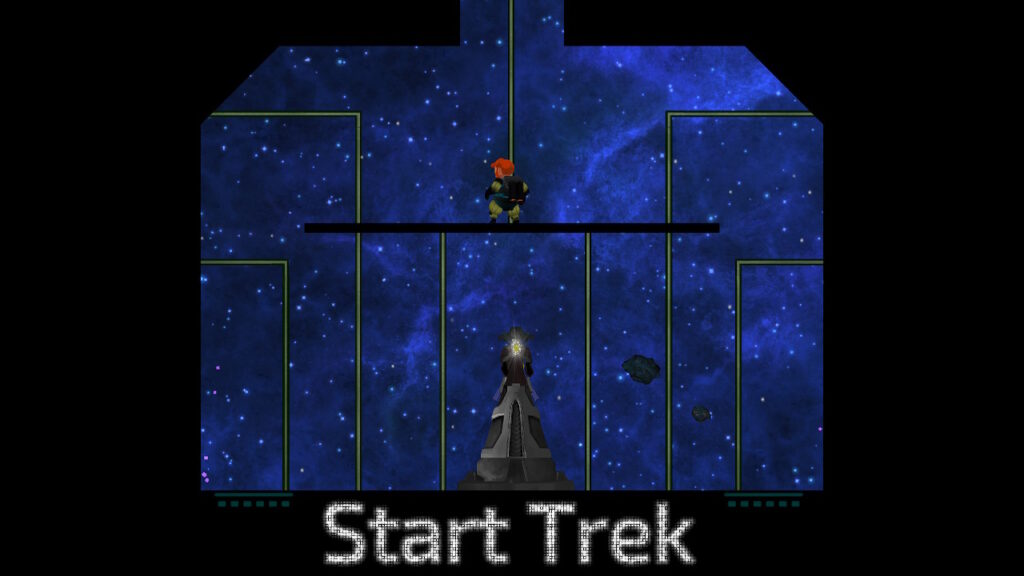 Mike stands on a platform above an angel statue.