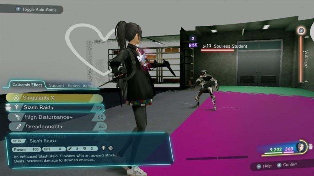 Female Protagonist in battle against a soulless Student