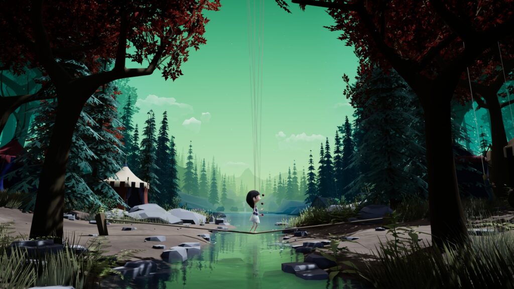 A puppet girl crosses a thin rope that bridges a stream running through a forest.
A Juggler's Tale Nintendo Switch Review Rapid Reviews