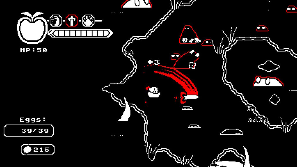 Knight once again slashing enemies with a big red sword