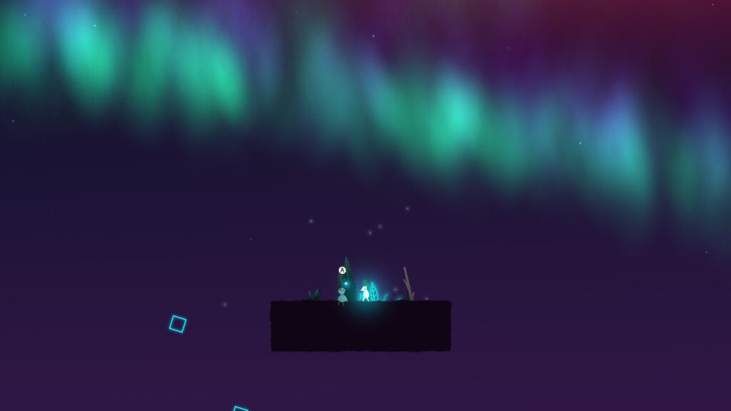 sheepo looking up at an aurora