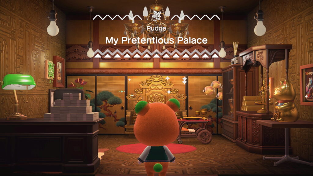 A glimpse at one of the themes. Pudge's pretenious palace filled with plenty of golf items.