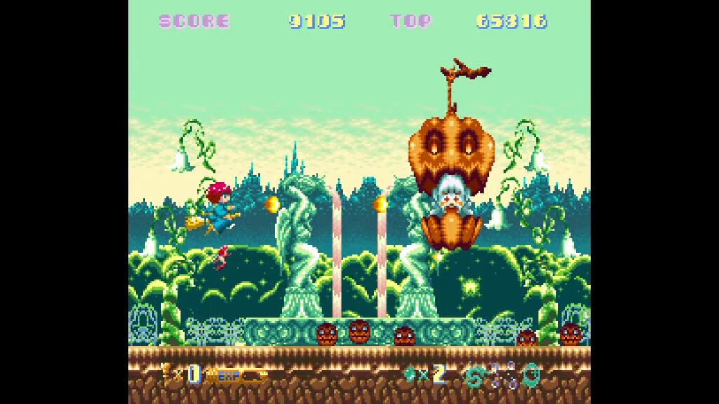 Cotton going head to head with one of the game's unique and challenging boss