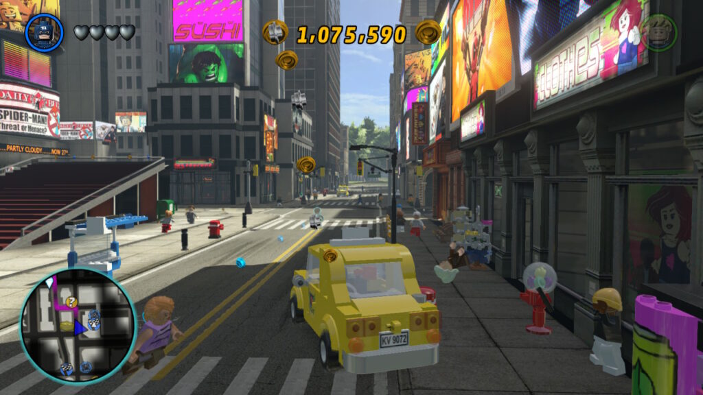 driving in a taxi to get to a marked location on the map