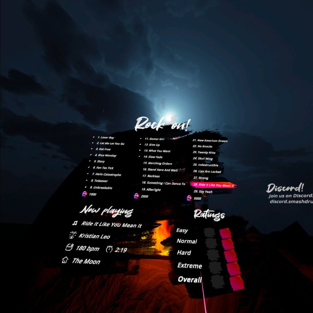 Full set list of tracks.