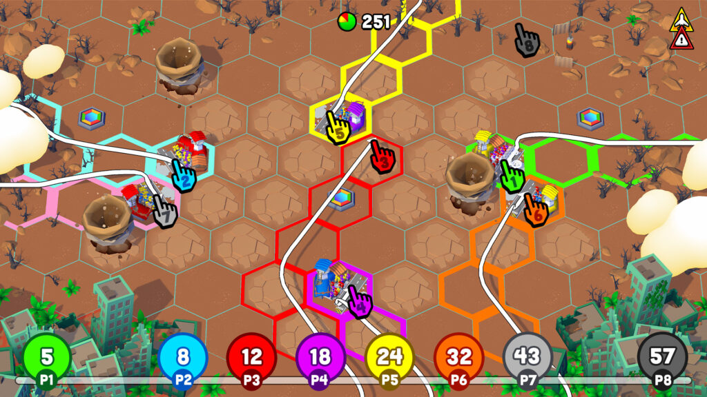 Up to 8 players can be seen taking part in ensuring all planes are manouevered around without crashing or hitting tornados.