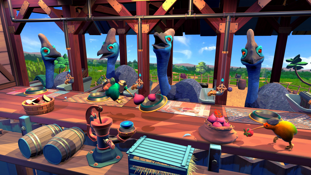 Kiwis can be seen feeding the four birds at the outpost.