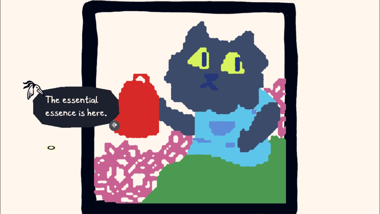 My drawing of a cat watering in a garden.