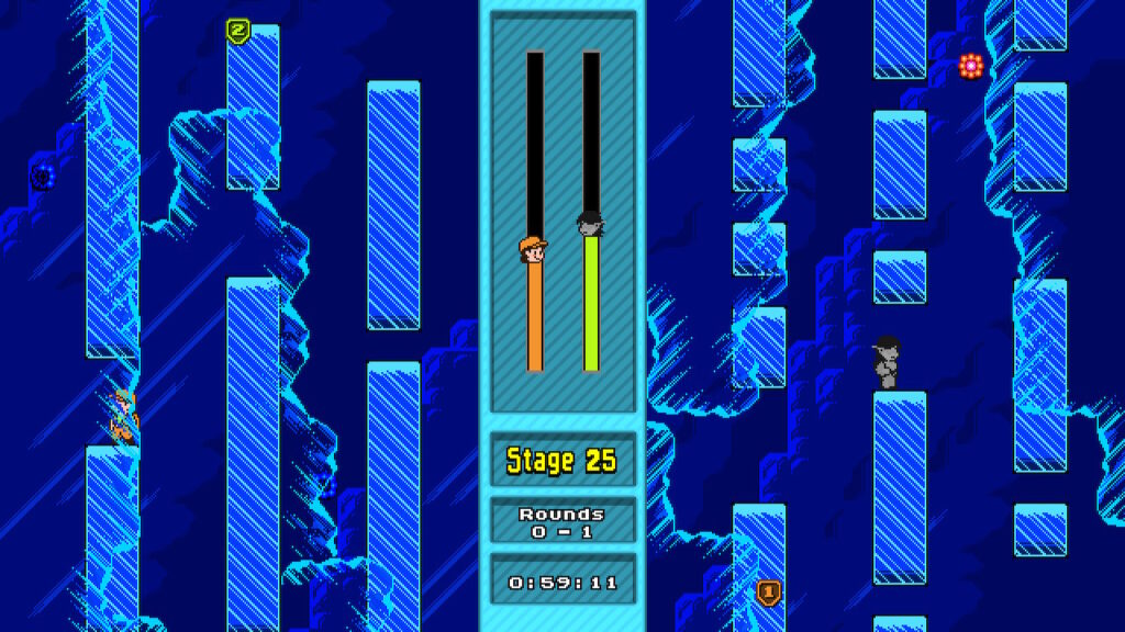 waiting for a flower to become available again in an icy area with many blocks