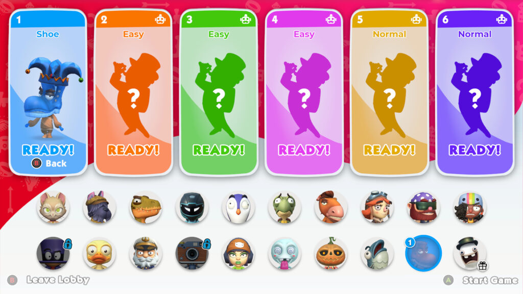 Shoe character named "Shoe" next to various other characters such as horse, tortoise, biker, skater and penguin
